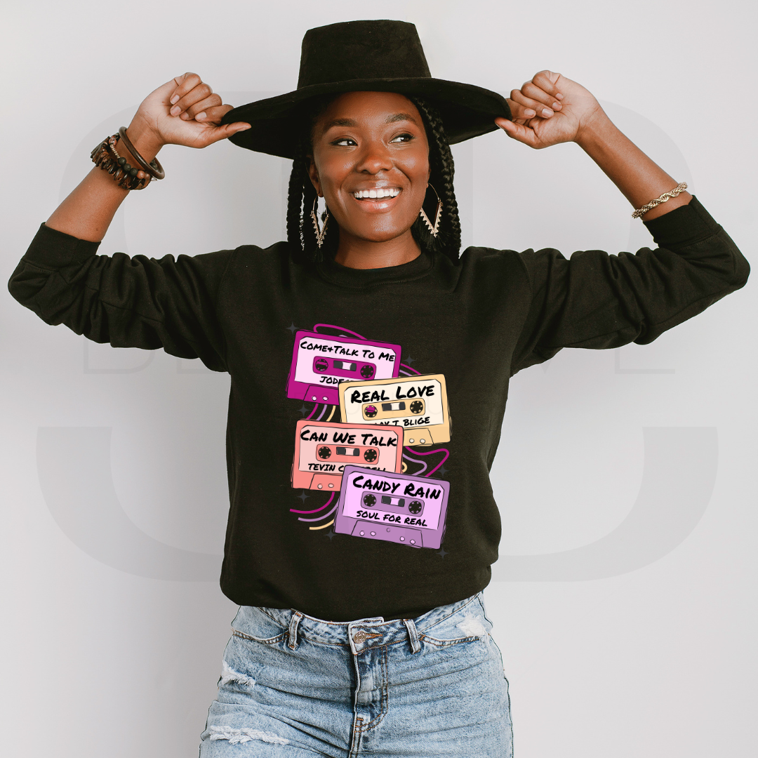 90's Vibe Sweatshirt | Cassette Tape Sweatshirt